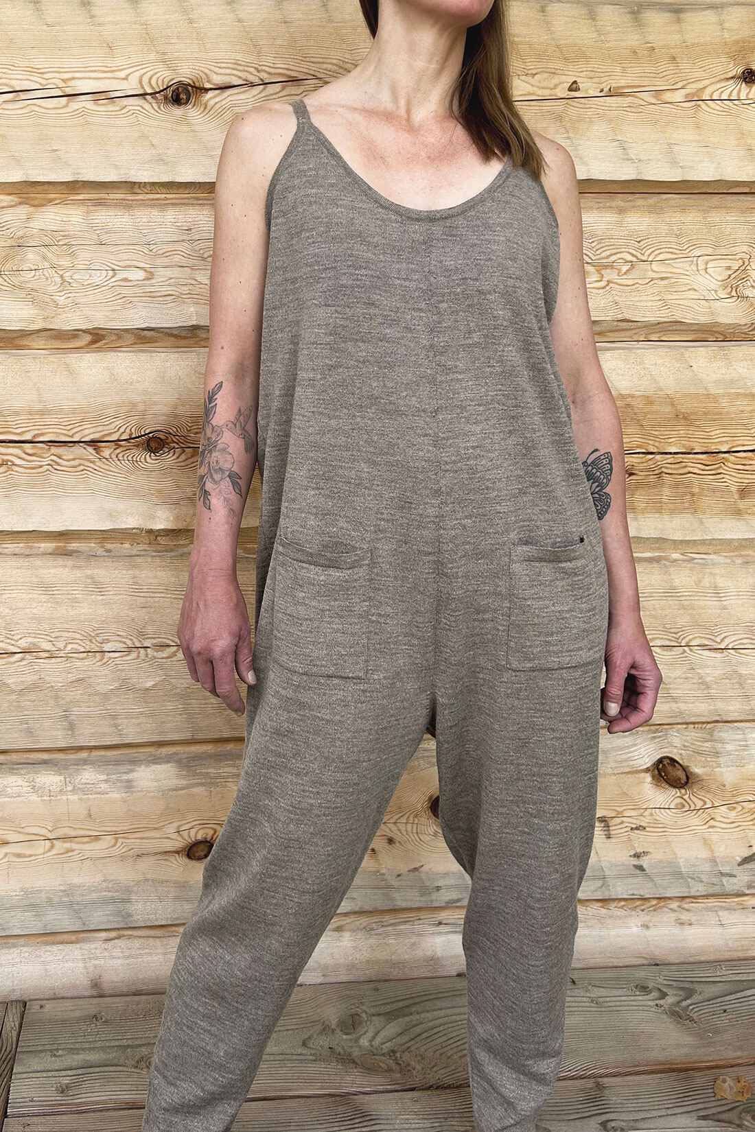 Alpakkahaalari jumpsuit lappuhaalarit naiset